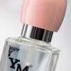 Nail polish is bottled in a pink cap transparent glass bottle Application Scenario